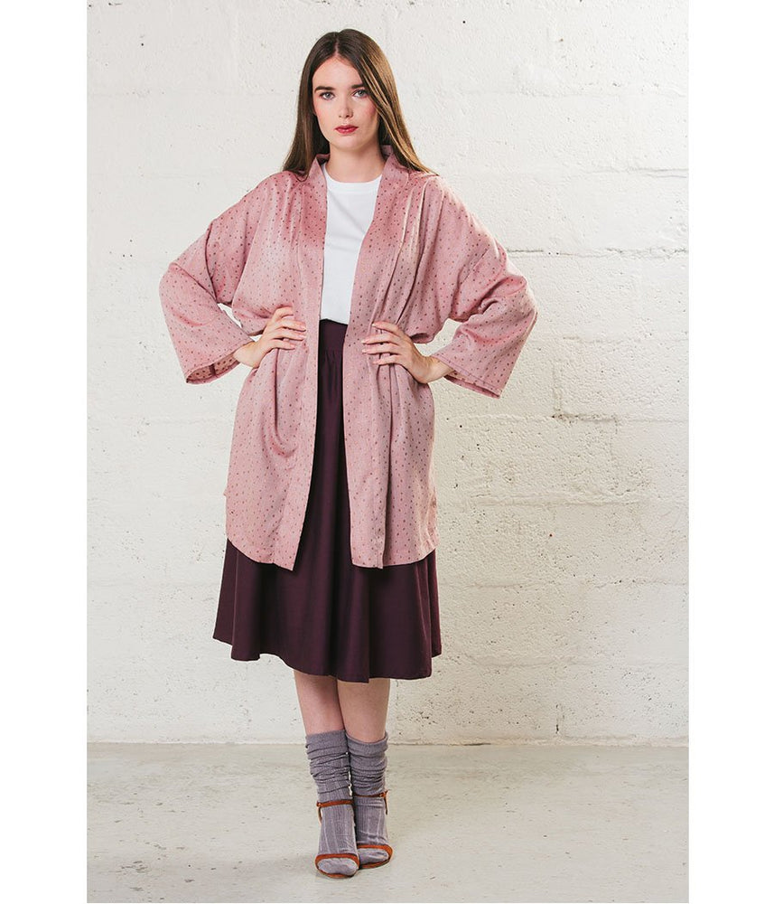 Kimono ample rose avec jupe fabriqué en France Carrousel